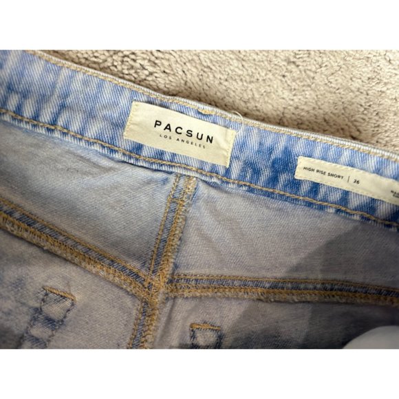 PacSun Womens Size 26 High Rise Denim Shorts Raw Hem - Picture 3 of 10